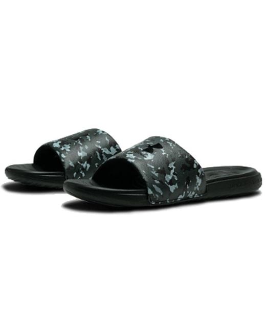 Under Armour Black Ansa Camo Slippers for men