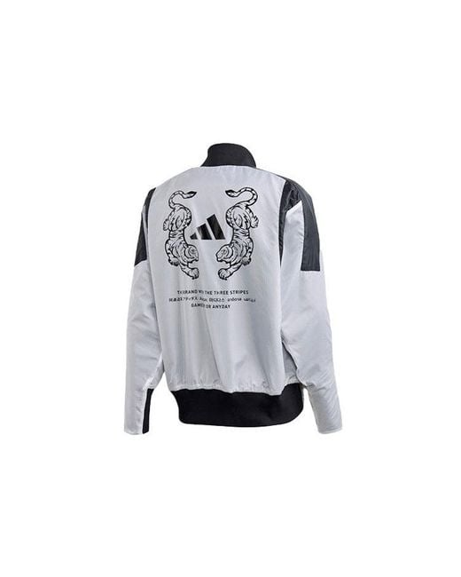 Adidas Blue M Vrct Oversize Double Sided Sports Logo Jacket for men