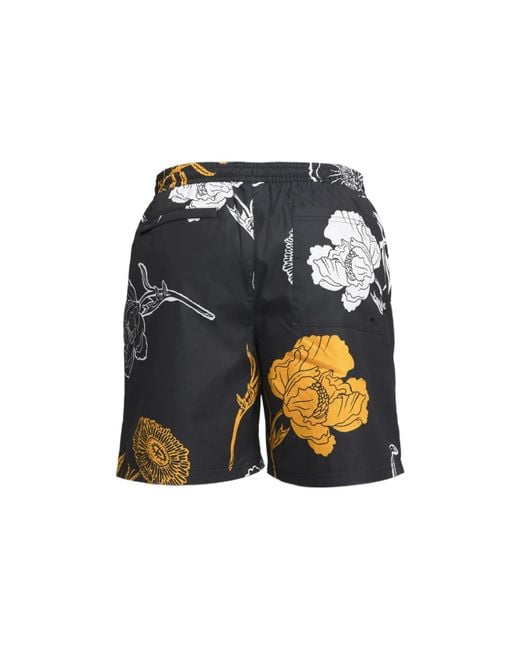 Nike Blue Flowers Printing Full Print Straight Casual Shorts