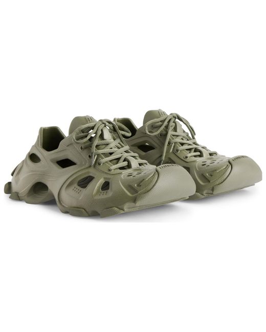 Balenciaga Green Hd Lace Up Cut Out Sneakers for men