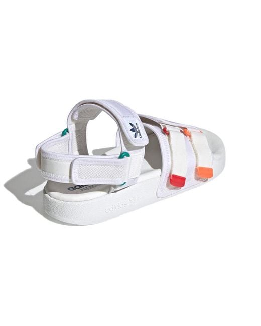 Adidas White Adilette Sandal 4.0 Scarlet True' for men