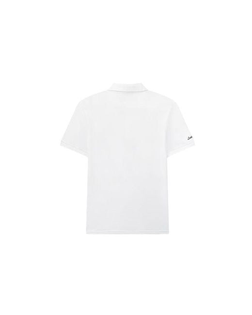Fila White Subject Embroidered Printing Short Sleeve Polo Shirt for men