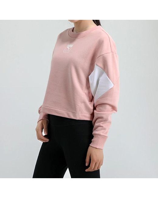 PUMA Pink (Wmns) Rebel Crew Cropped Training Sweatshirt