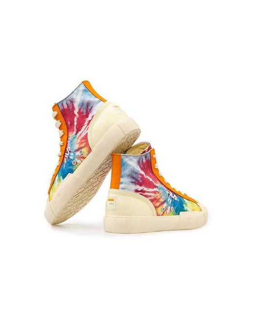 Fila Blue (Wmns) Fila Block High High-Canvas Shoes Colorful