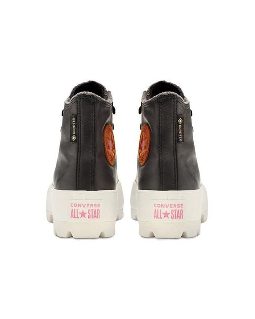 Converse Black (Wmns) Chuck Taylor All Star Lugged Waterproof Leather High Top Thick Sole