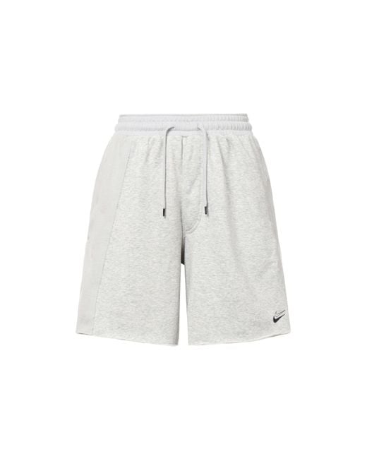 Nike White Durant French Terry Breathable Sports Drawstring Solid Color Splicing Embroidered Alphabet Loose Shorts for men