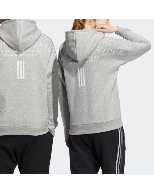 Adidas Gray Solid Color Minimalistic Alphabet Printing Zipper Cardigan Jacket for men