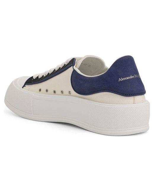 McQueen Blue Deck Plimsoll Sneakers for men