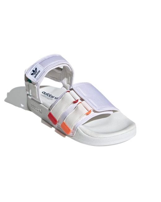 Adidas White Adilette Sandal 4.0 Scarlet True' for men