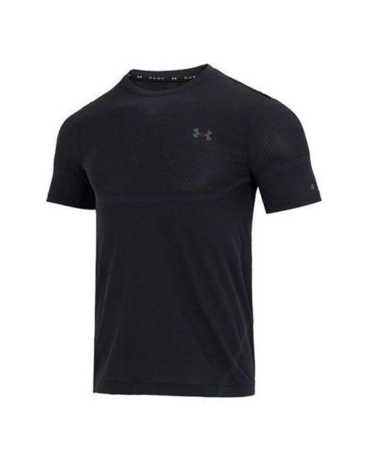 Under Armour Black Rush Seamless Legacy T-Shirt for men