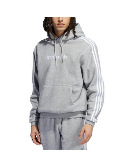 Adidas Gray Originals Comfort 3-Stripes Hoodie 'Heather' for men