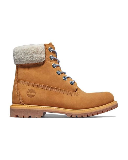 Timberland Brown (Wmns) Premium Inch Waterproof Boot 'Wheat Nubuck And'