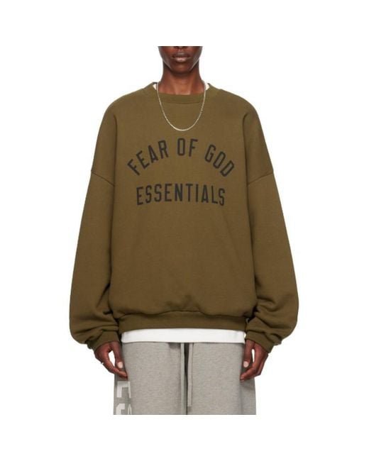 Fear Of God Green Fleece Crewneck for men