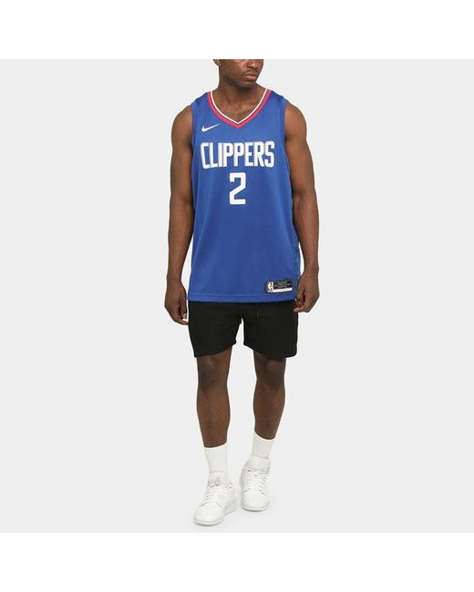 Nike Blue Nba Sports Basketball Jersey Sw Fan Edition Los Angeles Clippers Leonard 2 for men
