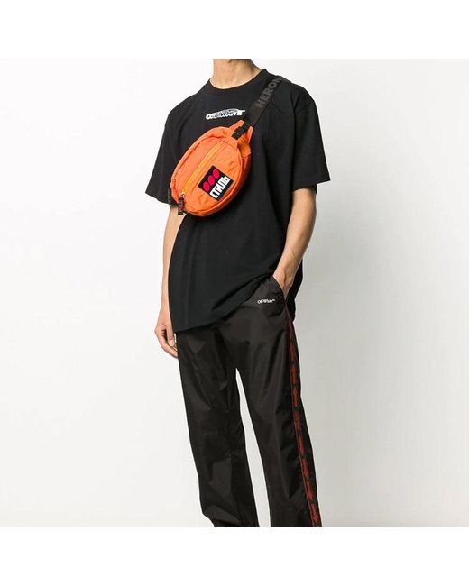 Off-White c/o Virgil Abloh Black Pattern Printing Short Sleeve for men