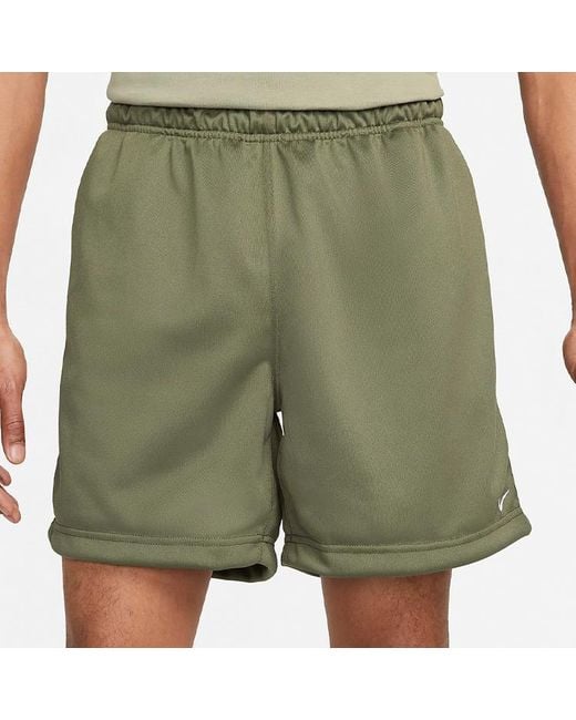 Nike Green Solid Color Minimalistic Elastic Waistband Logo Medium Shorts for men