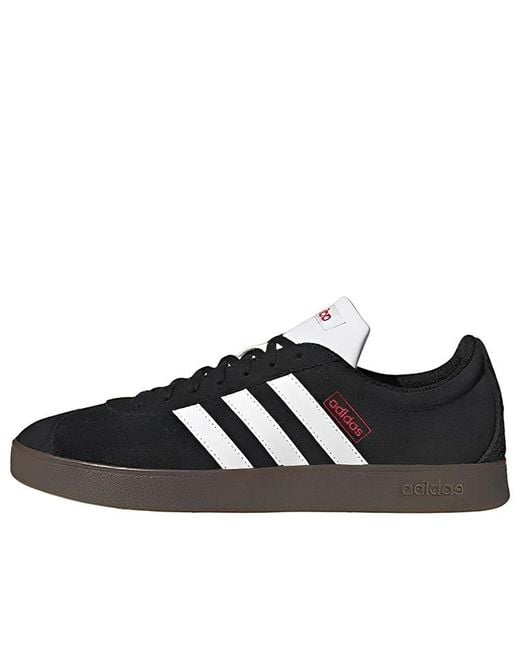 Adidas Black Vl Court Lifestyle Skate Shoes Gum' for men