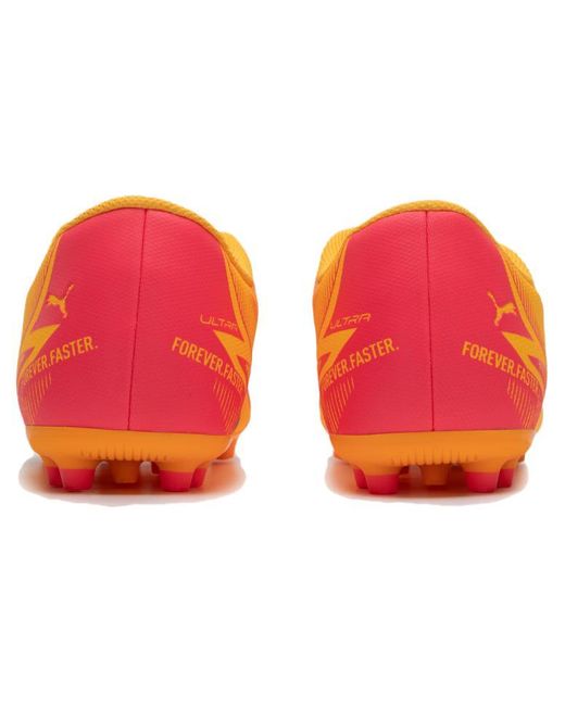 PUMA Orange Ultra Play Soccer Sneakers 'Sun Stream Sunset Glow' for men
