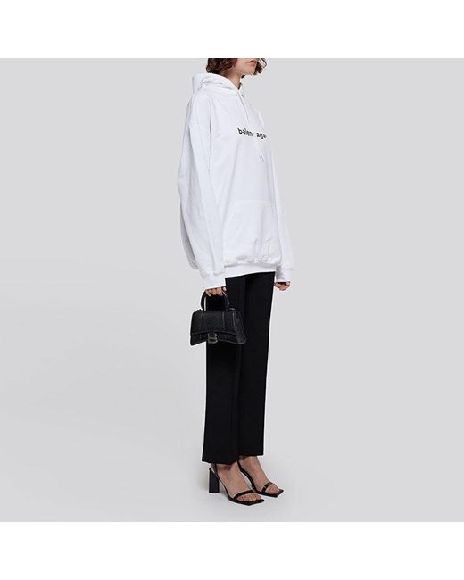 Balenciaga White (Wmns) Logo Printing Hoodie