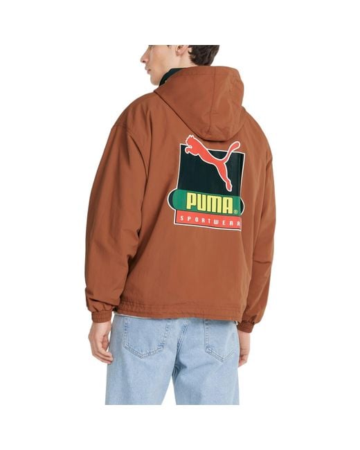 PUMA Orange X Butter Goods Lightweight Pop Over Top Half Zip Hoodie for men
