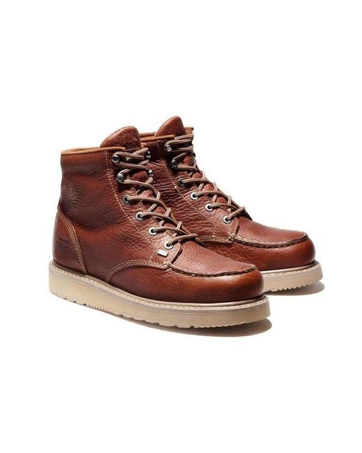Timberland Brown Pro Barstow 6 Inch Wedge Work Boots for men