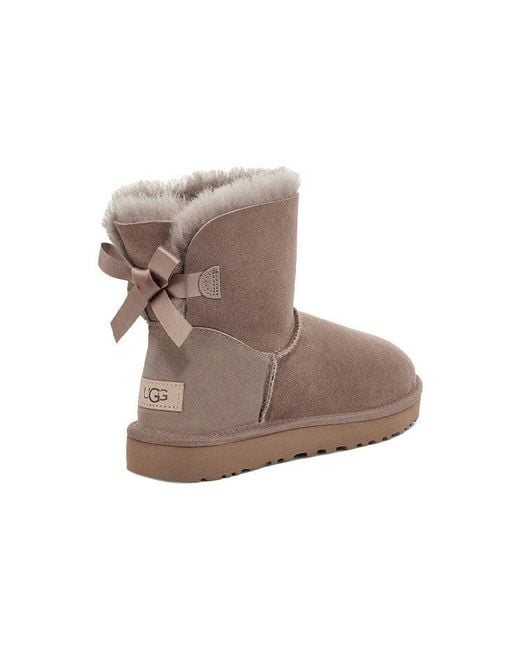 Ugg Brown (Wmns) Mini Bailey Bow Ii Boot Fleece Lined Snow Boots