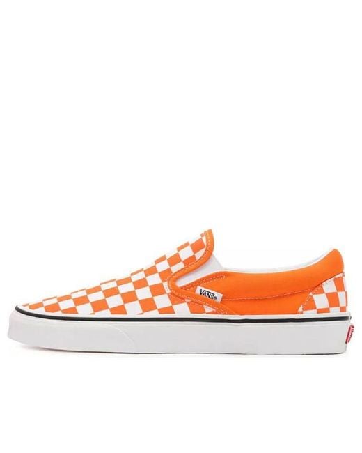 Vans Orange Classic Slip-On Tiger Checkerboard' for men