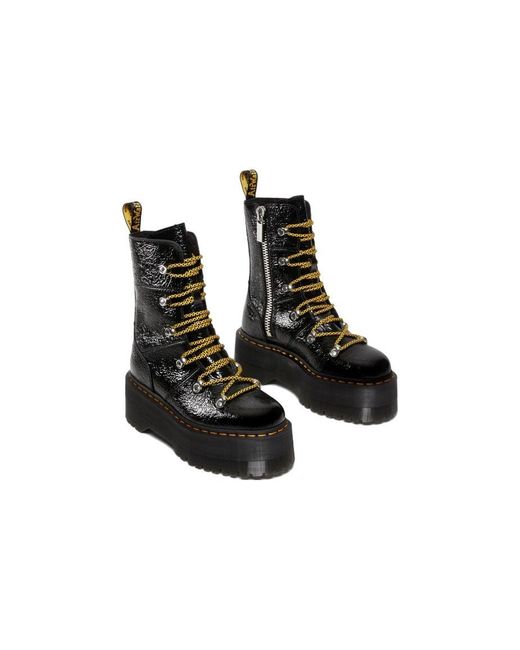 Dr. Martens Ghilana Max ブラック 4 UK Ghilana Max Distressed Patent Leather Platform Boots in