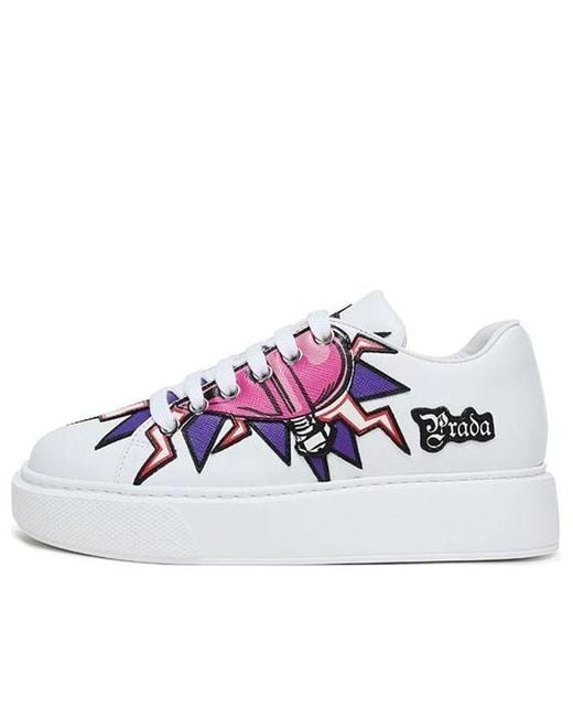 Prada Blue (Wmns) Graphic Heart Platform Sneakers Multi-Color'