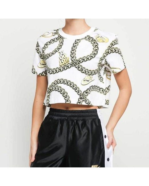 Nike Gray (Wmns) Large Printing Short Sleeve