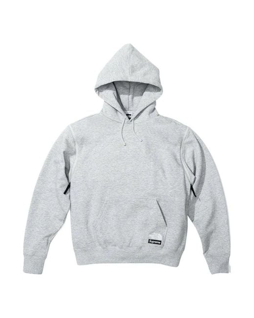 Supreme Gray X The North Face Convertible Hooded Sweatshirt for men