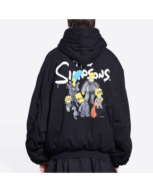 Balenciaga Blue X The Simpsons Padded Bomber Hoodie for men