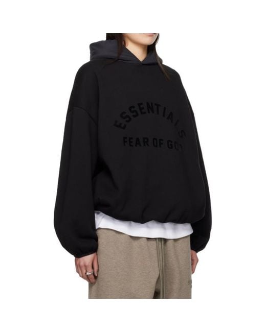 Fear Of God Black Nylon Fleece Hoodie for men