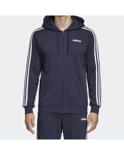 Adidas Blue E 3S Fz Ft Knit Jacket for men