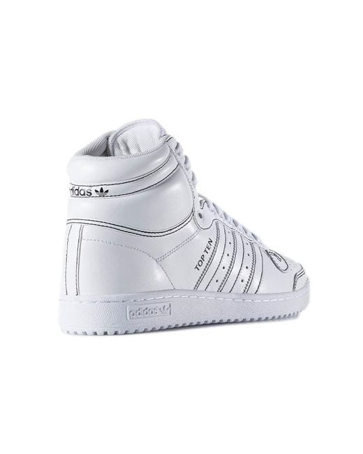 Adidas White Top Ten Hi 'Triple' for men