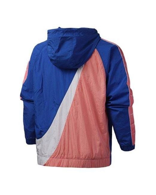 Nike Blue Sportswear Nsw Big Swoosh Back Large Half Zipper Sports Hooded Jacket for men