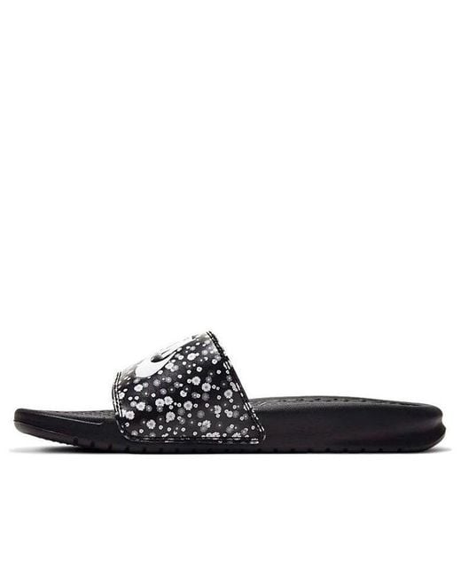 nike black floral slides