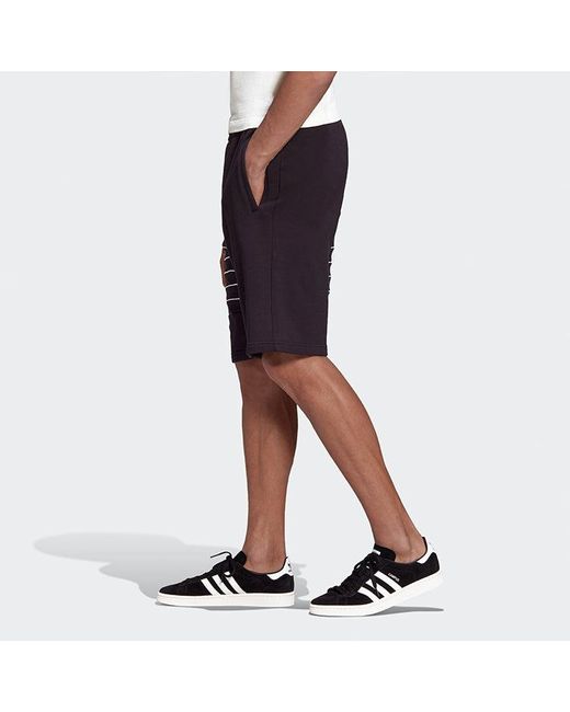 Adidas Blue Originals Logo Print Sports Shorts for men
