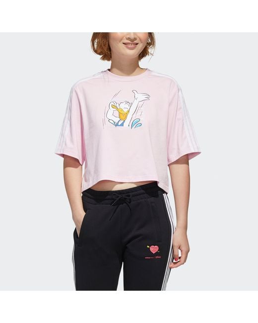 Adidas Pink (Wmns) Neo X Disney Crossover Donald Duck Pattern Sports Short Sleeve
