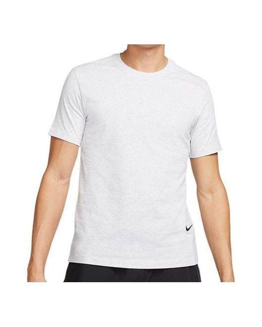 Nike White Solid Color Round Neck Pullover Short Sleeve Birch Color T-Shirt for men