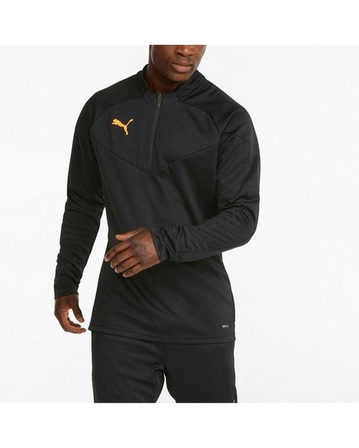 PUMA Black Individual Final 1/4 Zip Training Sweatshirt for men