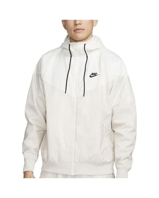 Nike White Sportswear Windrunner Hooded Jacket 'Light Orewood Sail' for men