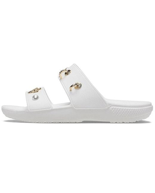 CROCSTM White (Wmns) Soft Sole Cozy Outdoor Flat Heel Sports Slippers