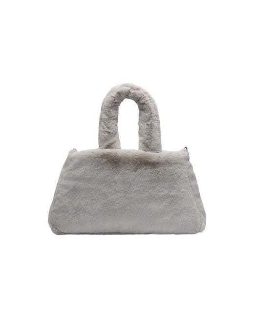 Nike Gray Nsw Faux Fur Tote Bag