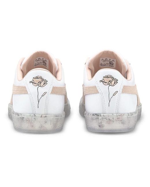 PUMA White (Wmns) Basket 'In Bloom