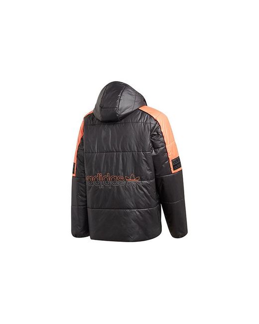 Adidas Black Originals R.Y.V. Padded Stay Warm Colorblock Sports Mid-Length Hooded Padded Jacket for men