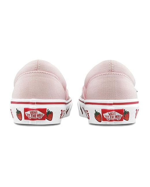 Vans White Classic Slip-On 'Sidewall Print for men