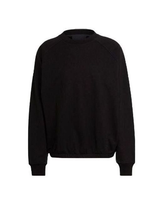 Adidas Black Originals Solid Color Loose Casual Round Neck Pullover for men