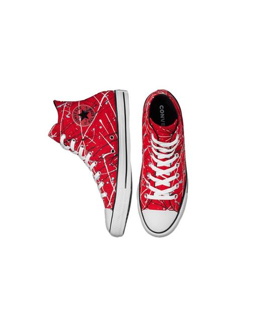 Converse Red Archive Paint Splatter Chuck Taylor All Star for men