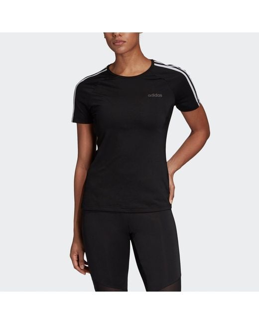 Adidas Black (Wmns) Design 2 Move 3-Stripe T-Shirt